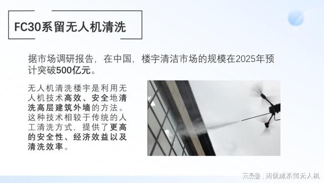 迈优威FC30楼宇清洗系留无人机——全天工作高效清洁(图2)