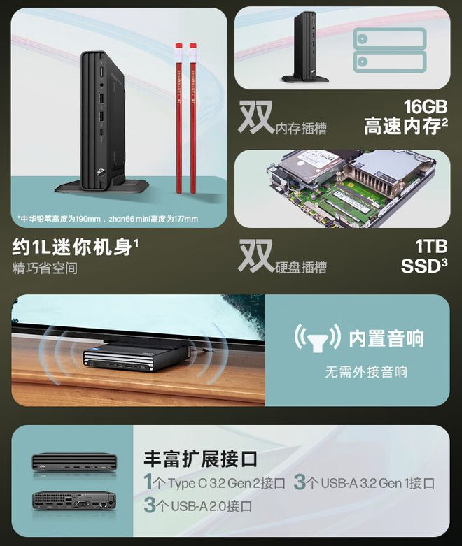 主打好看和省地儿惠普推出新款迷你电脑和一体主机价格不贵(图2)